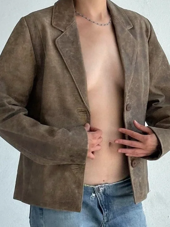 Vintage Brown Leather Jacket - Picture 3 of 8